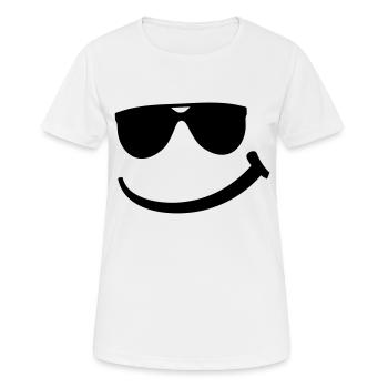 cool_smily_f1 - T-shirt respirant Femme - blanc - Devant - AI Model Female 172 dark (172cm)