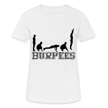 Burpees (Silhouette) - T-shirt respirant Femme - blanc - Devant - AI Model Female 172 dark (172cm)