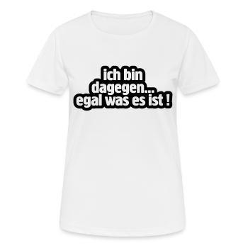 dagegen - Frauen T-Shirt atmungsaktiv - Weiß - Vorne - AI Model Female 172 dark (172cm)