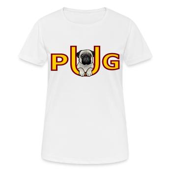 Mops - Mops - Frauen T-Shirt atmungsaktiv - Weiß - Vorne - AI Model Female 172 dark (172cm)