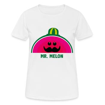 Mr. Melon - Frauen T-Shirt atmungsaktiv - Weiß - Vorne - AI Model Female 172 dark (172cm)