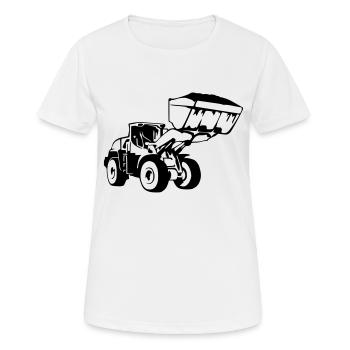 Radlader, Wheel Loader (1 color) - Frauen T-Shirt atmungsaktiv - Weiß - Vorne - AI Model Female 172 dark (172cm)