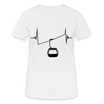 téléphérique fréquence cardiaque pulsation ECG gondole g - T-shirt respirant Femme - blanc - Devant - AI Model Female 172 dark (172cm)