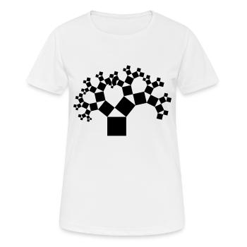 Arbre pythagore noir - T-shirt respirant Femme - blanc - Devant - AI Model Female 172 dark (172cm)