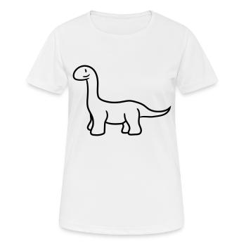 long-necked neck long cute cute little kids big co - Women's Breathable T-Shirt - white - Front - AI Model Female 172 dark (172cm)