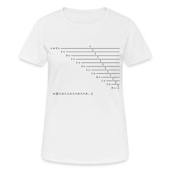 Le nombre d'Euler comme rupture de chaîne - T-shirt respirant Femme - blanc - Devant - AI Model Female 172 dark (172cm)