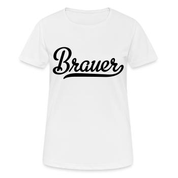 Brauer - Frauen T-Shirt atmungsaktiv - Weiß - Vorne - AI Model Female 172 dark (172cm)