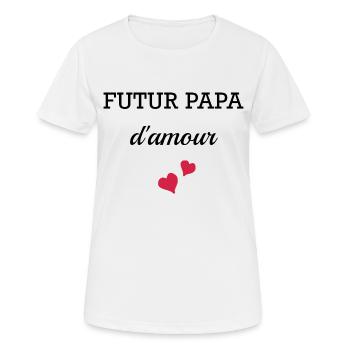Futur Papa d amour - T-shirt respirant Femme - blanc - Devant - AI Model Female 172 dark (172cm)