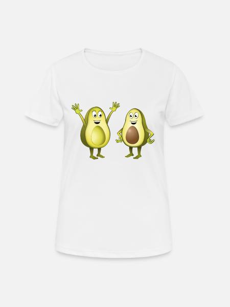 Cheerful illustration of two avocados - Women's Breathable T-Shirt - white