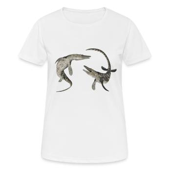 Mosasaur Tylosaurus - Women's Breathable T-Shirt - white - Front - AI Model Female 172 dark (172cm)