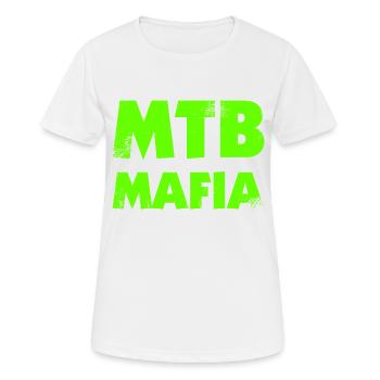 MTB Mafia - Frauen T-Shirt atmungsaktiv - Weiß - Vorne - AI Model Female 172 dark (172cm)