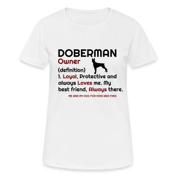 J’aime mon doberman, Doberman, chien Doberman, - T-shirt respirant Femme - blanc - Devant - AI Model Female 172 dark (172cm)