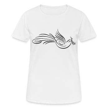 Pencil Line Art Friedenstaube - Frauen T-Shirt atmungsaktiv - Weiß - Vorne - AI Model Female 172 dark (172cm)