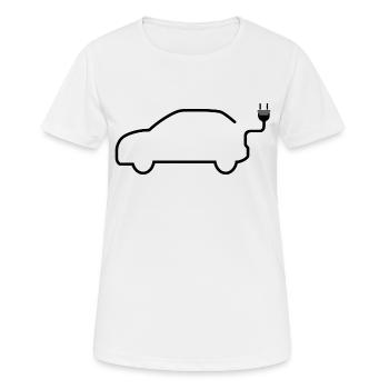 Voitures électriques Véhicules électriques E-Auto E-Mobilité - T-shirt respirant Femme - blanc - Devant - AI Model Female 172 dark (172cm)