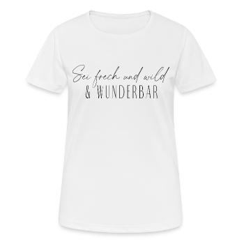 frech wild - Frauen T-Shirt atmungsaktiv - Weiß - Vorne - AI Model Female 172 dark (172cm)