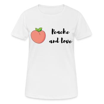 Pfirsich und Liebe - Frauen T-Shirt atmungsaktiv - Weiß - Vorne - AI Model Female 172 dark (172cm)