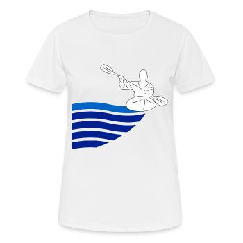 Kanu - Frauen T-Shirt atmungsaktiv - Weiß - Vorne - AI Model Female 172 dark (172cm)