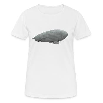 Luftschiff, Zeppelin - Frauen T-Shirt atmungsaktiv - Weiß - Vorne - AI Model Female 172 dark (172cm)