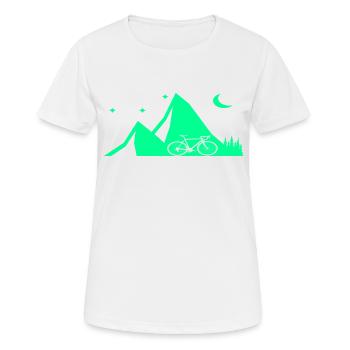 Berge Radfahrer Fahrrad Bike - Frauen T-Shirt atmungsaktiv - Weiß - Vorne - AI Model Female 172 dark (172cm)