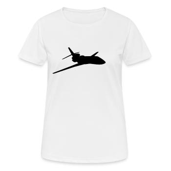 Silhouette avec un avion commercial - T-shirt respirant Femme - blanc - Devant - AI Model Female 172 dark (172cm)