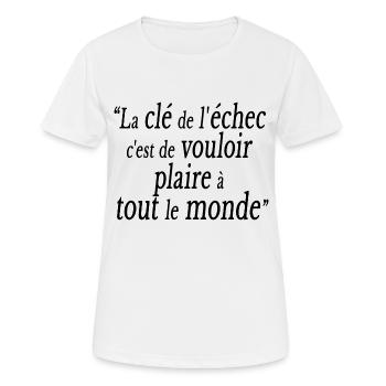 citation bonheur réussite motivation belle phrase - T-shirt respirant Femme - blanc - Devant - AI Model Female 172 dark (172cm)