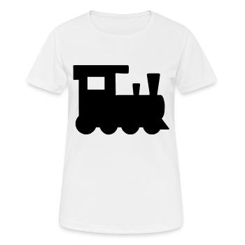 Locomotive Children's Toys Train Railway Rails - Women's Breathable T-Shirt - white - Front - AI Model Female 172 dark (172cm)