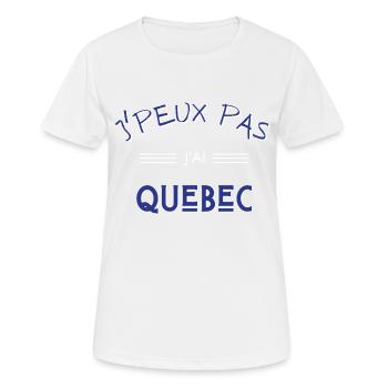 j'peux pas j'ai quebec - T-shirt respirant Femme - blanc - Devant - AI Model Female 172 dark (172cm)