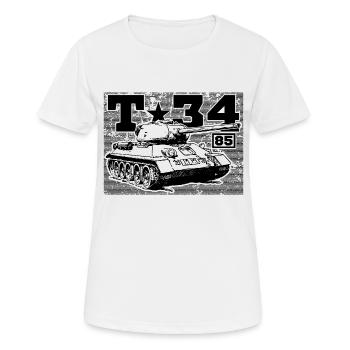 Panzer T-34 85 Silhouette Soviet Russian - Frauen T-Shirt atmungsaktiv - Weiß - Vorne - AI Model Female 172 dark (172cm)
