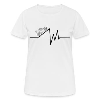 Landy Herzschlag Auto Geländewagen offroad 4x4 - Frauen T-Shirt atmungsaktiv - Weiß - Vorne - AI Model Female 172 dark (172cm)
