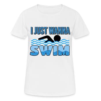 schwimmen tauchen schwimmbecken brustschwimmen - Frauen T-Shirt atmungsaktiv - Weiß - Vorne - AI Model Female 172 dark (172cm)