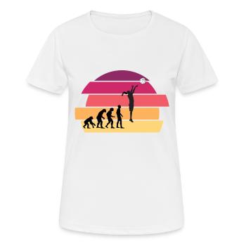 Evolution der Menschheit Frauen Basketball - Frauen T-Shirt atmungsaktiv - Weiß - Vorne - AI Model Female 172 dark (172cm)