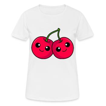 Bande dessinée Cherry - T-shirt respirant Femme - blanc - Devant - AI Model Female 172 dark (172cm)