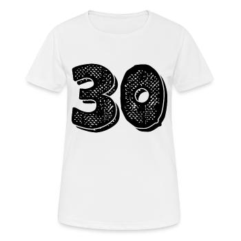 Ausgabe 30- 30 Jahre - Frauen T-Shirt atmungsaktiv - Weiß - Vorne - AI Model Female 172 dark (172cm)