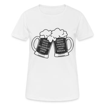 Prost in verschiedenen Sprachen - Frauen T-Shirt atmungsaktiv - Weiß - Vorne - AI Model Female 172 dark (172cm)