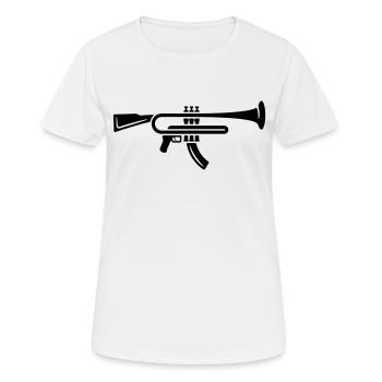 Trompeten Gewehr - Frauen T-Shirt atmungsaktiv - Weiß - Vorne - AI Model Female 172 dark (172cm)