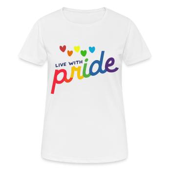 living with Pride - Women's Breathable T-Shirt - white - Front - AI Model Female 172 dark (172cm)