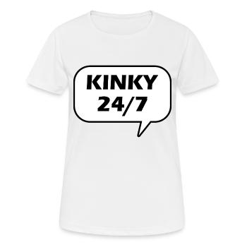 Text kinky vierundzwanzig sieben - Frauen T-Shirt atmungsaktiv - Weiß - Vorne - AI Model Female 172 dark (172cm)