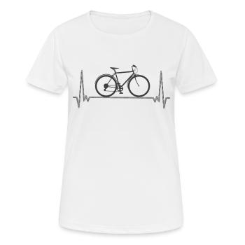 Radfahren Fahrrad Radeln Fahrradtour Mountainbike - Frauen T-Shirt atmungsaktiv - Weiß - Vorne - AI Model Female 172 dark (172cm)