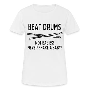 SCHÜTTELN SIE NIEMALS EIN BABY - Frauen T-Shirt atmungsaktiv - Weiß - Vorne - AI Model Female 172 dark (172cm)