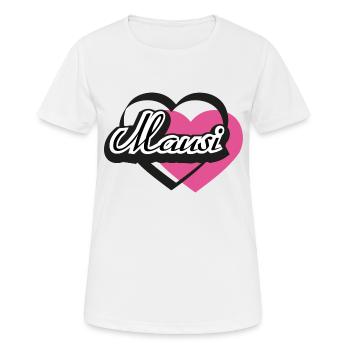 Kosename Mausi Herz - Frauen T-Shirt atmungsaktiv - Weiß - Vorne - AI Model Female 172 dark (172cm)