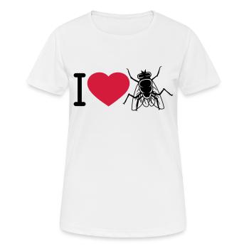 I Love Housefly Heart - Women's Breathable T-Shirt - white - Front - AI Model Female 172 dark (172cm)