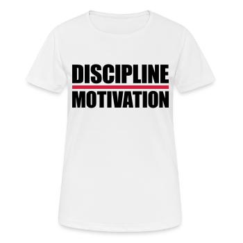 Citation de discipline sur la motivation - T-shirt respirant Femme - blanc - Devant - AI Model Female 172 dark (172cm)