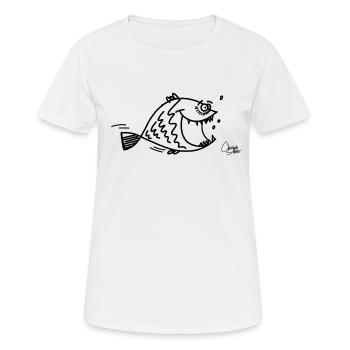 Funny fish - Women's Breathable T-Shirt - white - Front - AI Model Female 172 dark (172cm)
