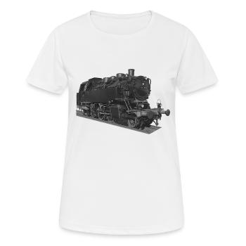 Dampf Lokomotive Br64 Reichsbahn DDR Tenderlok - Frauen T-Shirt atmungsaktiv - Weiß - Vorne - AI Model Female 172 dark (172cm)