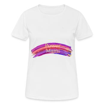 Power Mamis - Frauen T-Shirt atmungsaktiv - Weiß - Vorne - AI Model Female 172 dark (172cm)