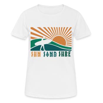 SUN SAND SURF 2 - Frauen T-Shirt atmungsaktiv - Weiß - Vorne - AI Model Female 172 dark (172cm)
