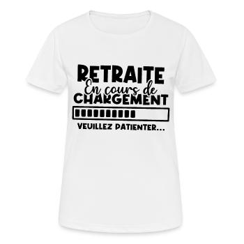 Retraite en cours de chargement - T-shirt respirant Femme - blanc - Devant - AI Model Female 172 dark (172cm)