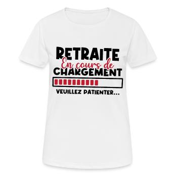 Retraite en cours de chargement - T-shirt respirant Femme - blanc - Devant - AI Model Female 172 dark (172cm)