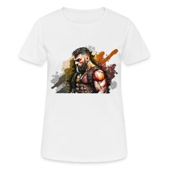 MMA - Frauen T-Shirt atmungsaktiv - Weiß - Vorne - AI Model Female 172 dark (172cm)