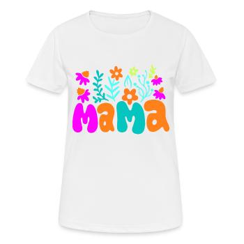Muttertag Retro Mama Blumen - Frauen T-Shirt atmungsaktiv - Weiß - Vorne - AI Model Female 172 dark (172cm)